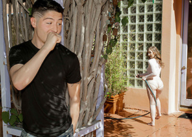 Barely legal blonde girl is facefucked in the bathroom