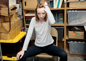 Inked redhead has to fuck a guy to avoid doing time