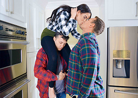 Rough sideways sex with a big breasted Latina teen