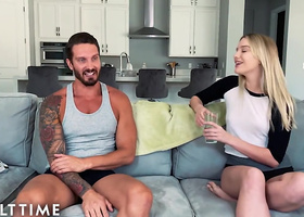 Stunning teen gets slammed in the kitchen