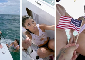 Fourth of July fuck on a yacht with a Latina