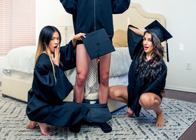 Graduating and celebrating with a threesome
